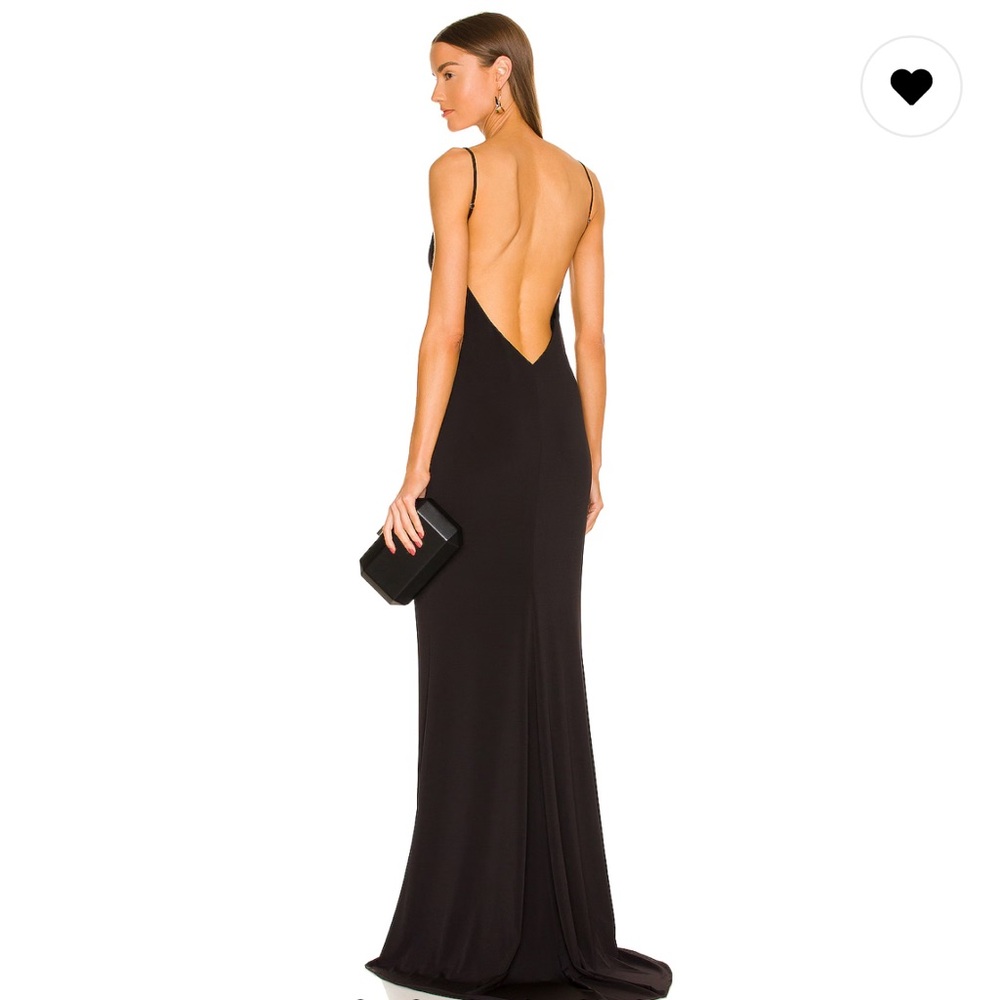 Katie May Black Spaghetti Strap Slip Gown NWT